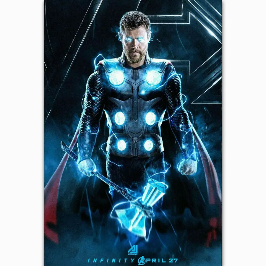 

Q1487 Posters and Prints New THOR Marvel Avengers Infinity War Endgame Movie Art Poster Canvas Painting Home Decor