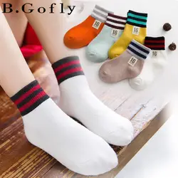 5 пар осенне-зимних теплых хлопковых детских белых носков с рисунками забавных собачек, полосатых заплаток по щиколотку с животными для