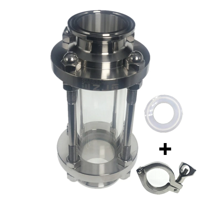 Visor de Fluxo de Dioptria Encaixe do Aço Inoxidável do Sus 1.5 Tri Grampo Clover Sanitay Ajuste 38 Milímetros Tubulação od 304 Homebrew Produto Diário