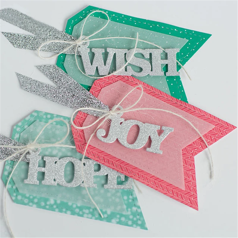 

InLoveArtsLetter Hope Wish Joy Metal Cutting Dies for Scrapbooking Craft 2019 Album Embossing Paper Cards Deco Crafts Die Cuts