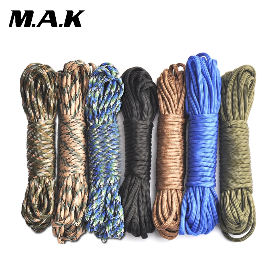 25/50/100ft Paracord 550 парашютный шнур веревка страховочный трос для наружного Кемпинг Альпинизм