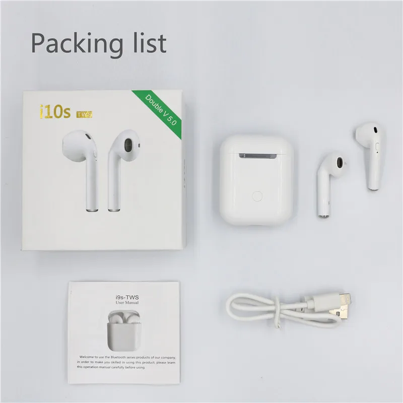 Pаспродажа I10s tws Bluetooth наушники 5,0 оригинальные наушники с громкой связью и зарядкой через USB HiFi Музыка 3D звук наушники для iPhone Android pods