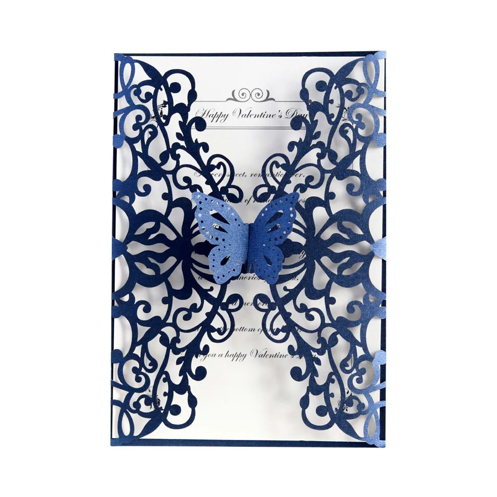 10 шт бабочка Лазерная резка свадебные приглашения Европейский стиль Пригласительные открытки вечерние открытки на праздник открытки