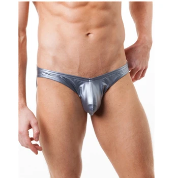 

Sous Vetement Homme Sexy Men’s Underwear Bikini Faux Leather Gay Briefs New Arrival Tenue Sexy Homme MP004
