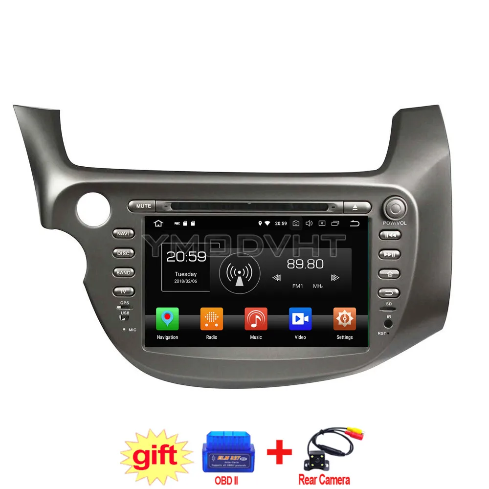 

YMODVHT 8inch Android 8.0 Octa Core PX5 4GB RAM 32GB ROM Car DVD Player Radio Stereo GPS For HONDA FIT 2009 2010 2011