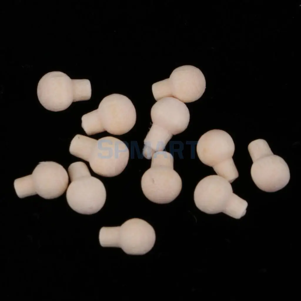 1/12 Scale Miniature Unpainted Natural Wood Color Drawer Round Pull Handles Dollhouse DIY Fixtures Tools Accessory 24 Pieces