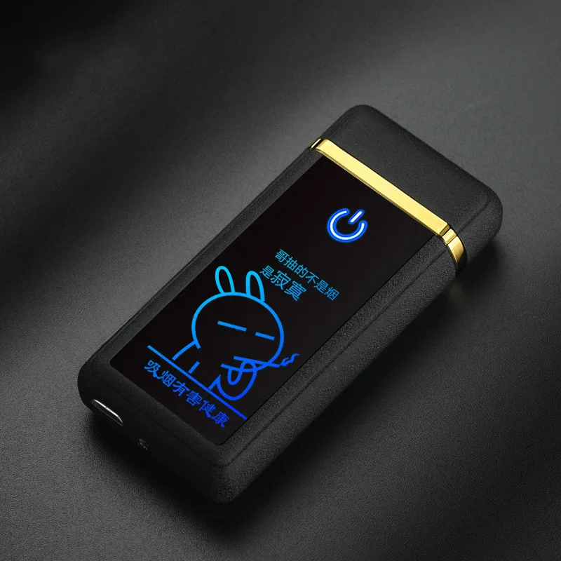 Новая Металлическая сенсорная креативная двойная дуга, Электронная зажигалка, многоузорная Милая популярная сигарета с зарядкой от USB Зажигалка