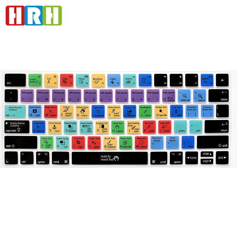 

HRH Adobe Photoshop PS Hotkeys Silicone Keyboard Skin Protective Film For Apple Magic MLA22B/A US For Adobe Keyboard Protector