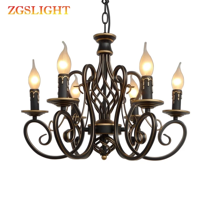 

Candle Lights European Fashion Vintage Style Ceiling Lamp 6/8 Lighting Fixtures Iron Home Decoration E14