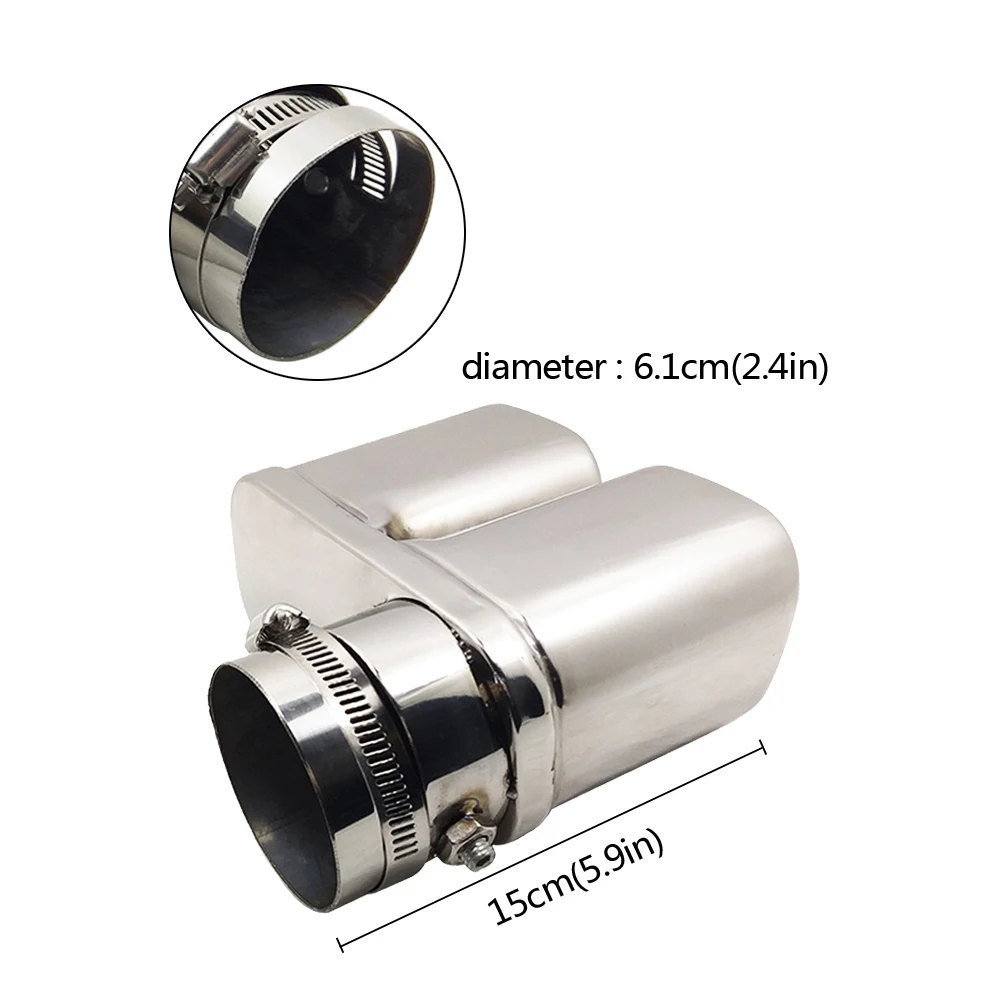 

1 PCS Chrome Exhaust Dual Tail Pipe Muffler Tip Stainless Steel For Skoda Octavia Volkswagen LaVida 1.6 Car Styling
