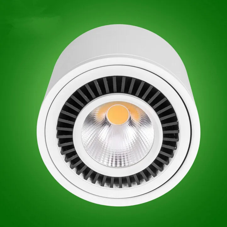 

20pcsx Dimmable 7W/10W/15W Led COB Ceiling LED Downlight 85-265V White shell surface mounted Led Spot Lighting