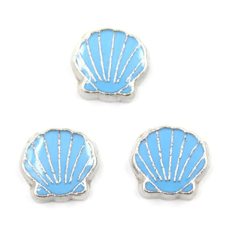 

20pcs/lot new design seashell cup floating living memory locket charms