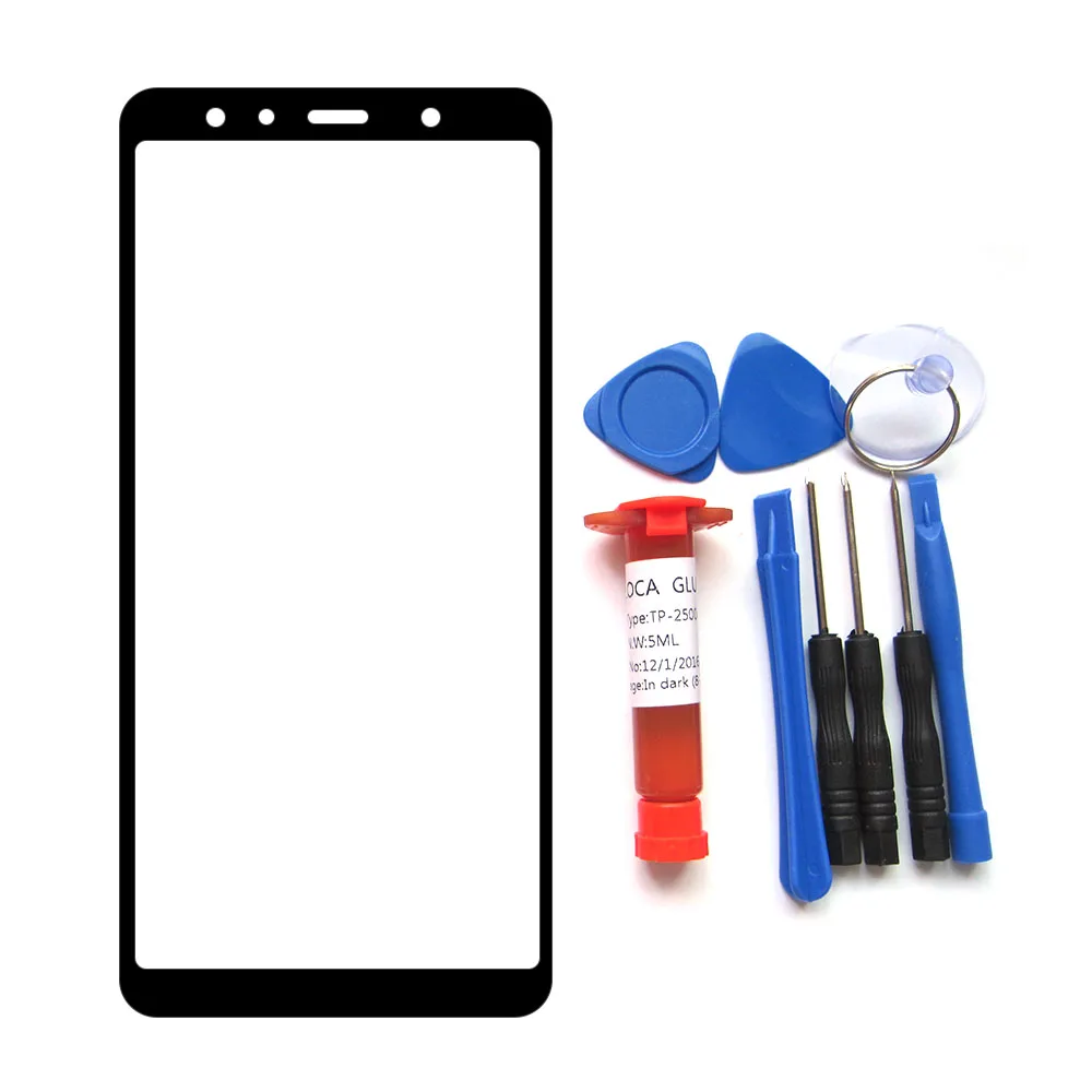 Передняя внешняя стеклянная линза для Samsung Galaxy A7 2018 A750 Черный сенсорный ЖК экран