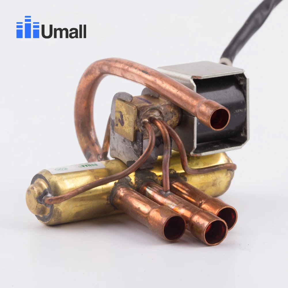 Aire acondicionado electromagnético cuatro vías Válvula de marcha atrás con bobina 1 P cobre aire acondicionado válvula hidráulica piezas de repuesto