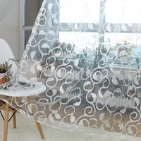 American Style Jacquard Floral Design Window Curtain 5