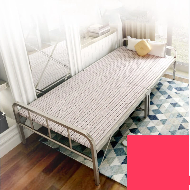

Easy Folding Bed/Cot Heavy Duty Metal Frame Single Beds for Adults Home/Indoor Guest Bed with Guard Bars Room Saving Furniture
