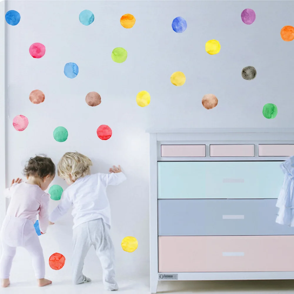 Baby Nursery Home Decor Colorful Dot Ball Wall Pattern Vinyl Decal