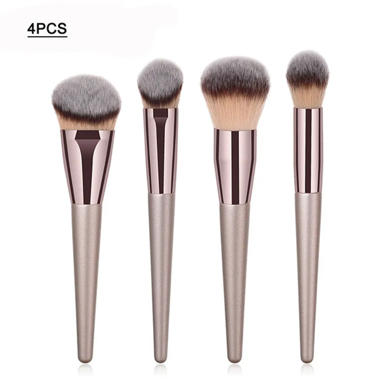 

1 Set Large Foundation Makeup Brushes Coffee Handle Soft Hair Blush Powder Make Up Brush Beauty Cosmetic Tools blending brush