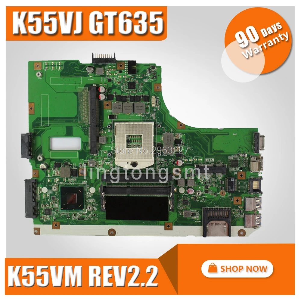 K55VJ материнская плата REV2.2/2 0 HM65 GT635 2G для For Asus K55VM Тест 100% OK | Компьютеры и офис