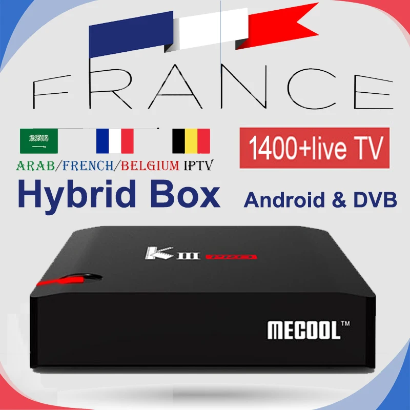 

MECOOL KIII PRO DVB-S2/DVB-T2 Android Hybrid Box French Arabic Belgium IPTV Amlogic S912 3GB/16GB 4K Smart TV Box Support CCcam