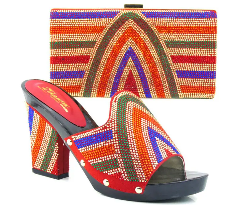 ФОТО African Shoes Perfect Matching With Handbag,TH16-32  FashionLady Shoes And Bag Sets For Party.RED Shoes With Matching Bags