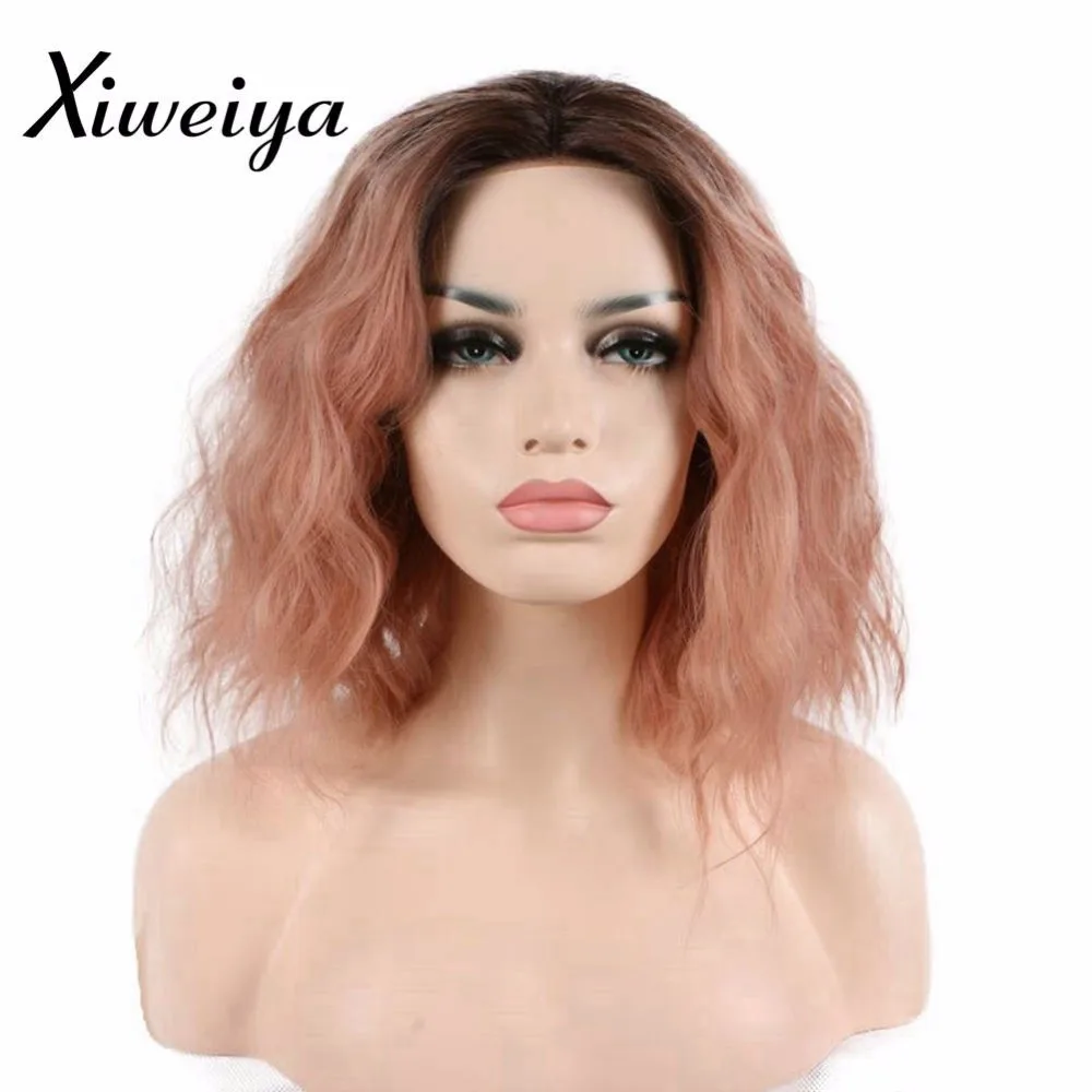 Sylvia-Water-Wave-Bob-Heat-Resistant-Fiber-Hair-Dirty-Pastel-Pink-Gold-Ombre-Brown-Roots-Haircut (4)