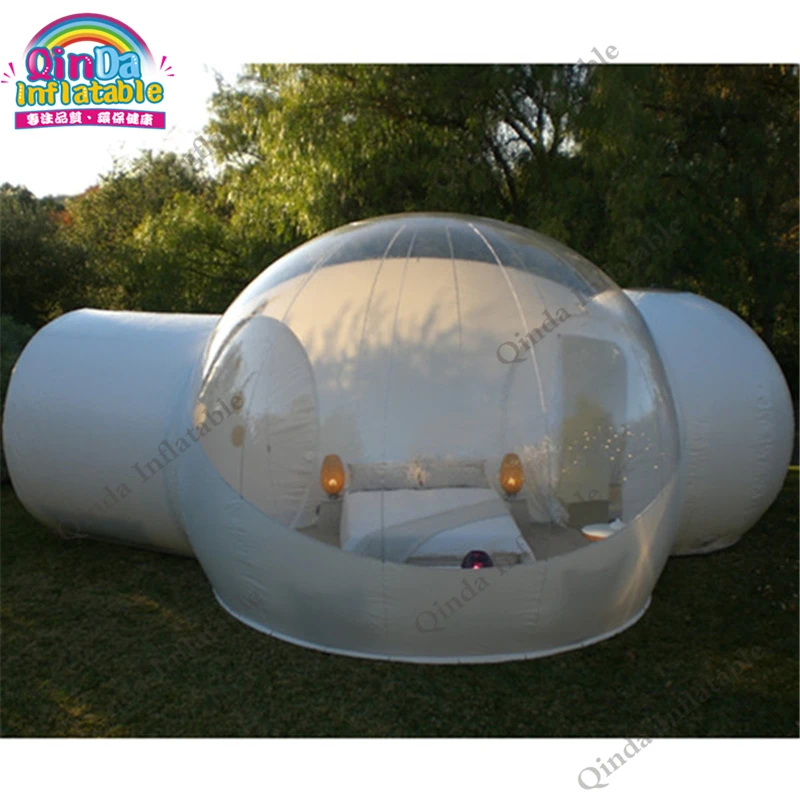 4m diameter inflatable transparent tent with double room,clear inflatable bubble tent for outdoor camping