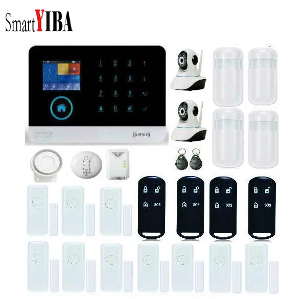 

SmartYIBA Wireless 433MHz Home Burglar Security SIM SMS GSM Alarm System Wireless WIFI Security Smart Home Alarm System Kit