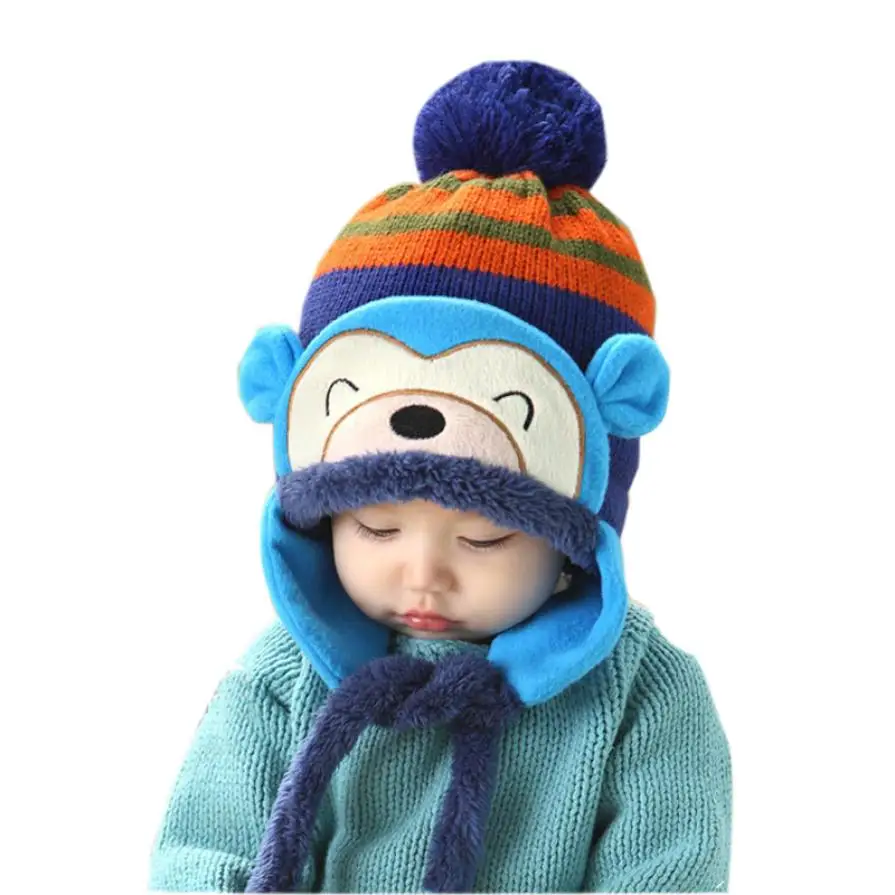 baby winter hat New Fashion Winter Warm Kid Baby Girl Boy Ear Thick