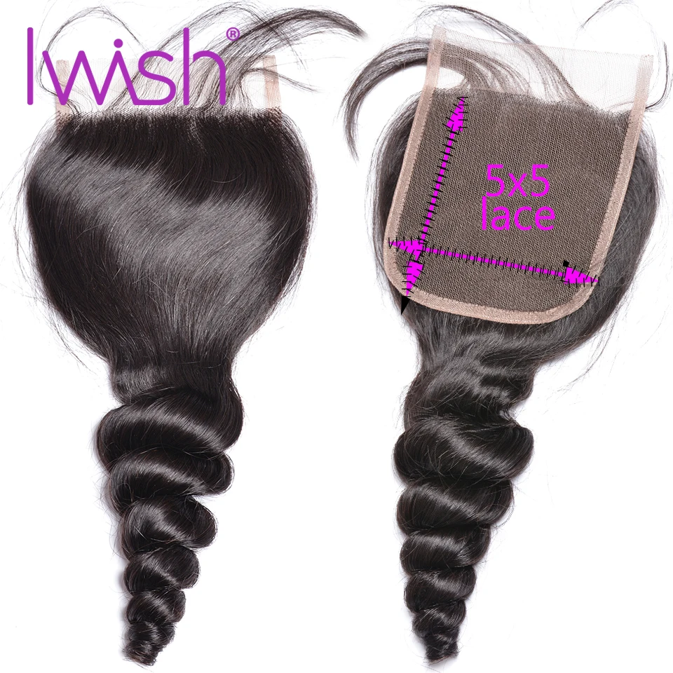 

loose wave closure 5x5 Lace Closure Human Hair Closure Brazilian Hair Swiss Lace Closures Remy Hair Natural Color Free Middle