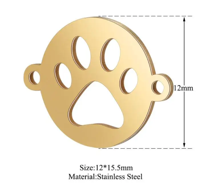 10 шт./лот 316L нержавеющая сталь двухсторонняя полированная печатная подвеска собачья лапа разъемы для ювелирные украшения Сделай Сам аксессуары ремесло