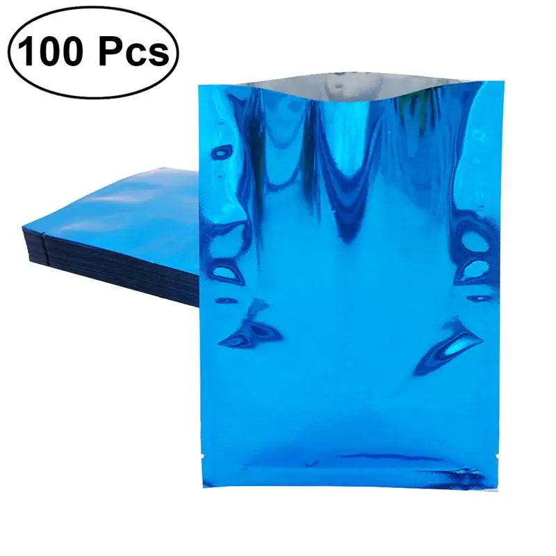 

100pcs Resealable Aluminum Foil Smell Proof Pouch Food Bags Vacuum Bag for Nut Powder Coffee Food Bulk Storage