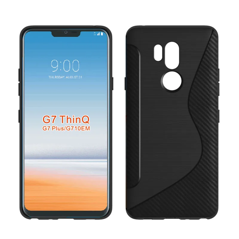 

100pcs/lot New Design Case For LG Q7 2018 S Line TPU Soft Phone Back Protector Cover For LG G7 ThinQ / G7 Plus G710EM