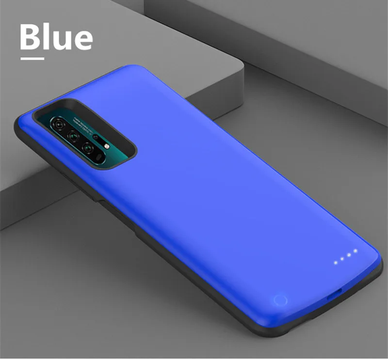 6500 мА/ч высококачественный Ультратонкий чехол для зарядного устройства для huawei Honor 20 Pro, внешний аккумулятор с зажимом для задней панели, чехол для зарядного устройства - Цвет: Синий