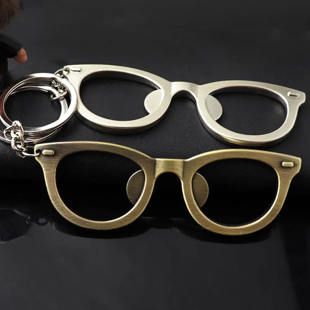 

Creative Multifunction Glasses Shape Beer Bottle Opener Keychain Backpack Ornament Key Ring