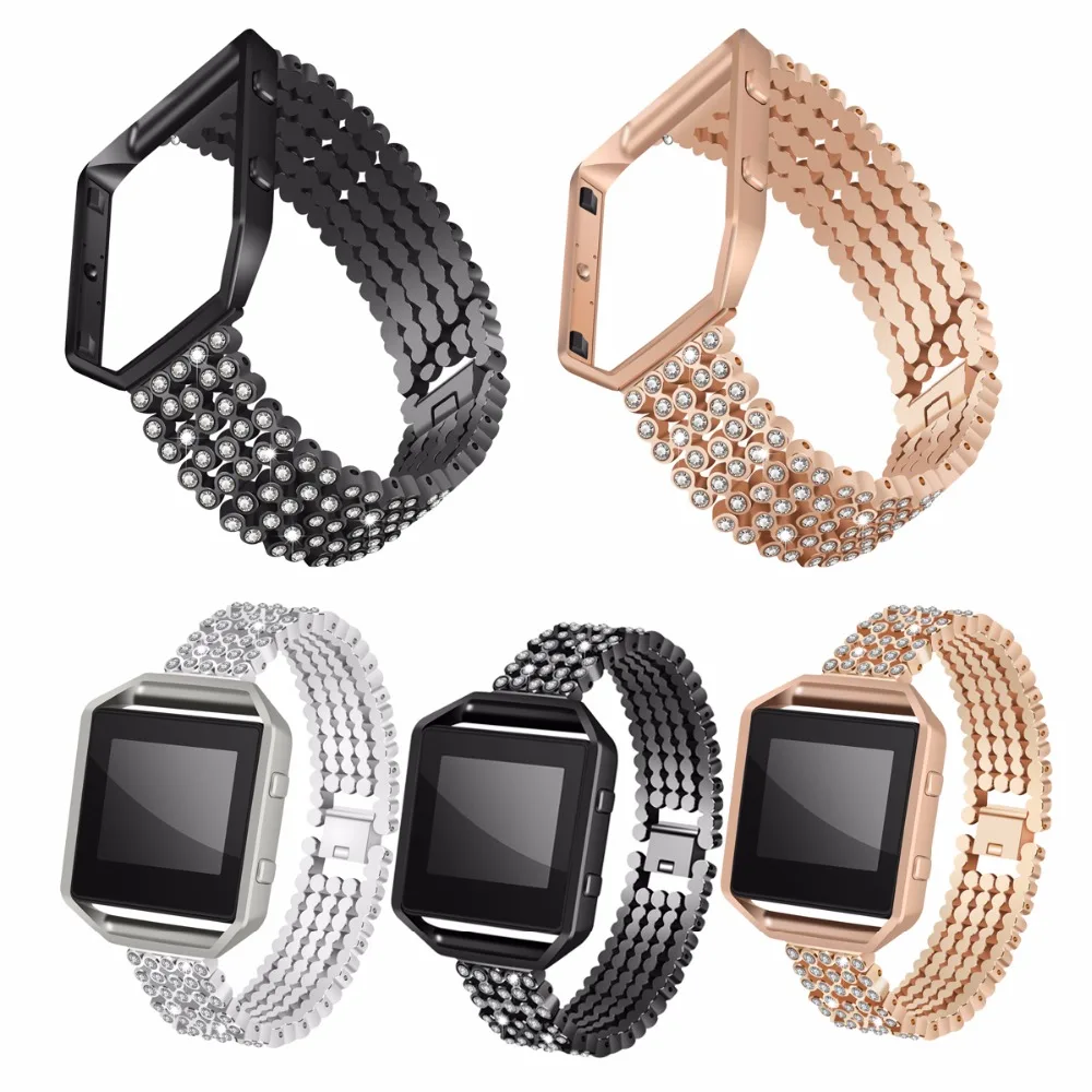 For Fitbit Blaze Bands Metal Bands With Rhinestone Stainless Steel