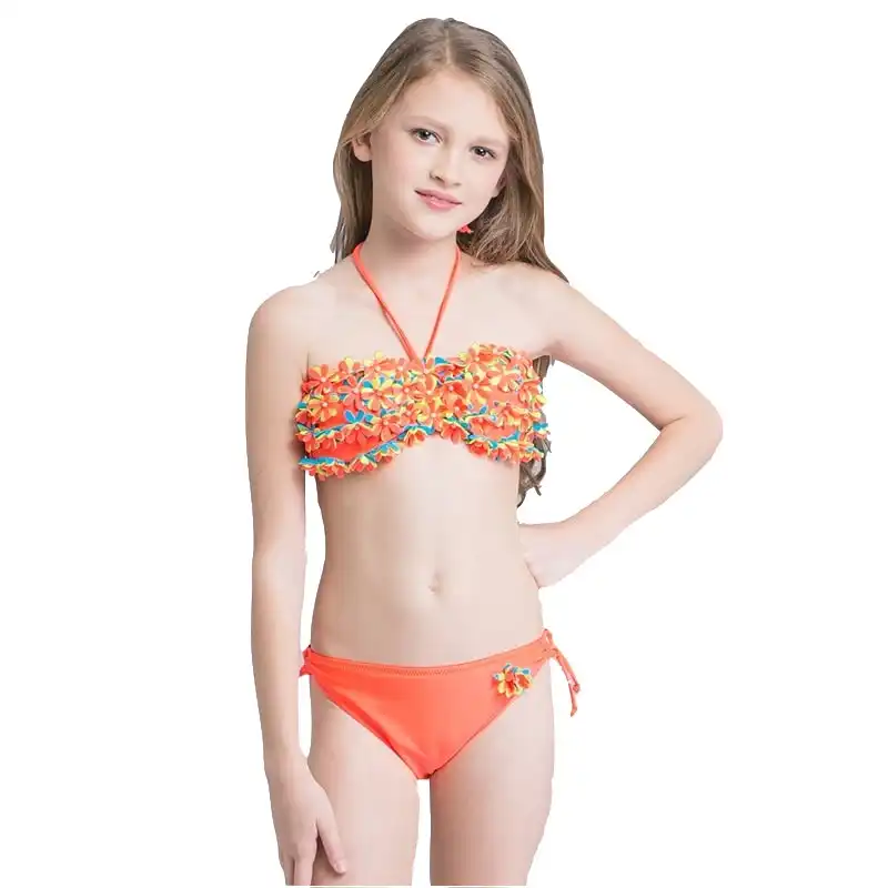 2018 Girl Kids Halter Bandeau Bikini Set Swimsuit Beach Wear Swimwear Swim Bathing Suit Children Sexy 2018 Girl Kids Halter Bandeau Bikini Set Swimsuit Beach Wear Swimwear Swim Bathing Suit Children Sexy
