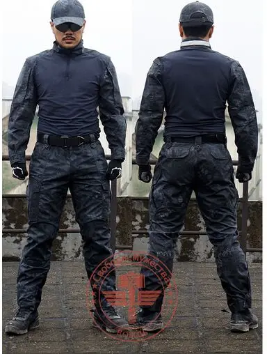 Американская армейская Военная униформа для мужчин хлопок разные цвета на выбор боевые костюмы Военная Униформа рубашка и брюки m-xxl - Цвет: BK