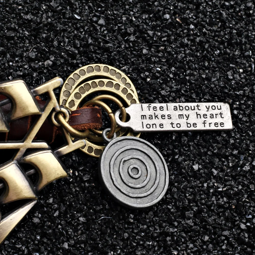 Yaducan 2019 charm jewelry Vintage Handwork Weave Genuine Leather Sailboat Keychain simple Alloy Accessories Men Key Chain