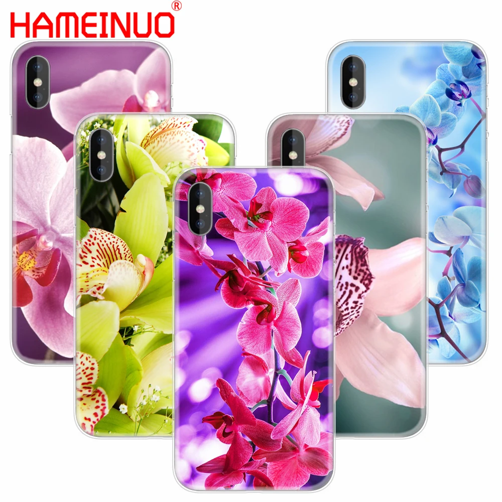 

HAMEINUO free orchids flower cell phone Cover case for iphone 6 4 4s 5 5s SE 5c 6 6s 7 8 plus case for iphone 7 X