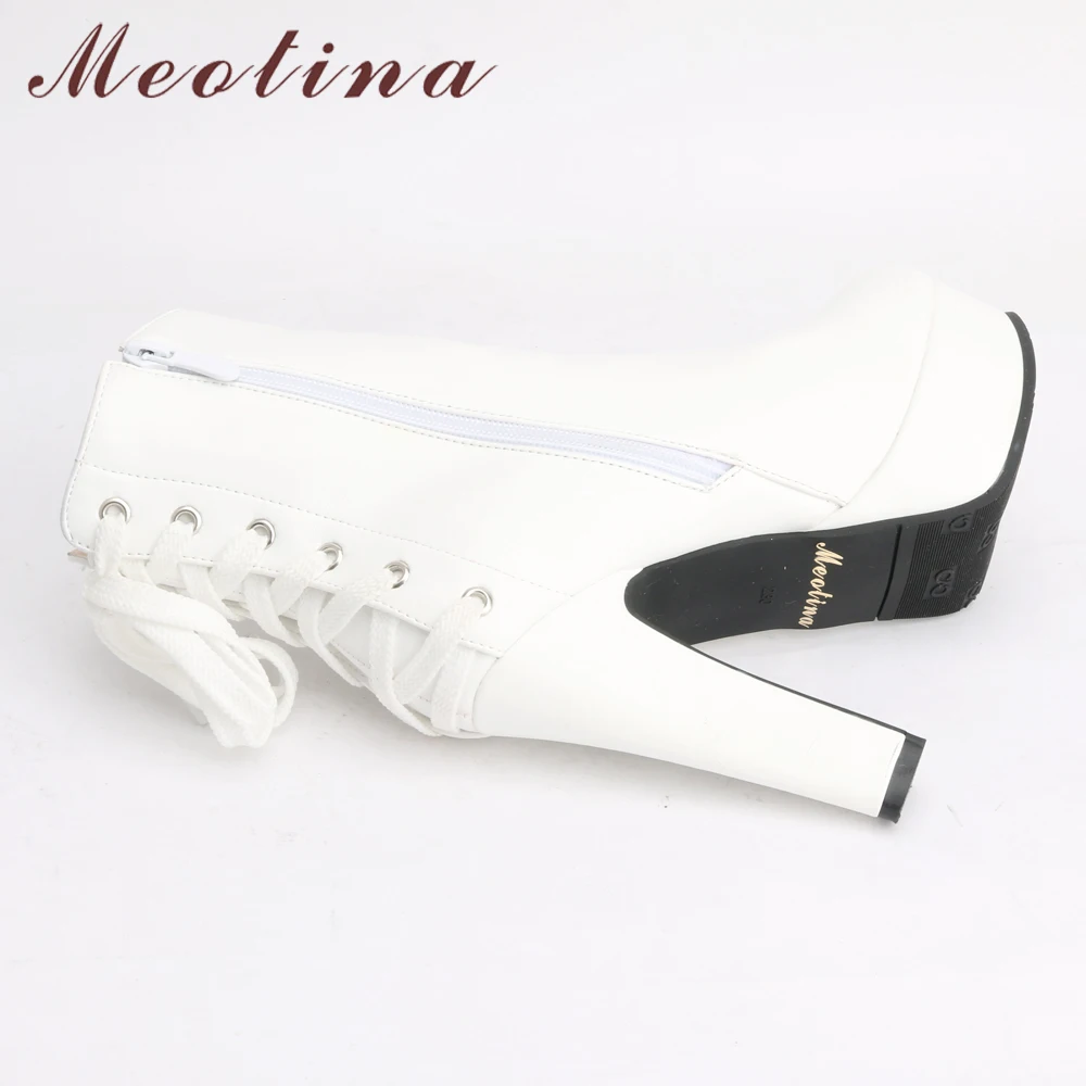blanc La À Cheville Femmes Taille Arc Meotina Noir Plate Bottes 46 Jaune De forme Talons 12 Blanc 45 Plus D'hiver Zipper jaune Hauts Mode Moto wgvFxTv