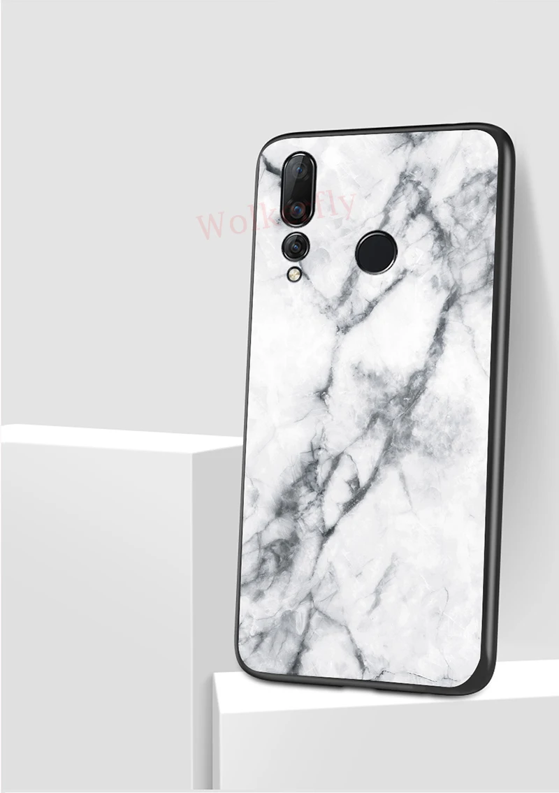 Мрамор закаленное Стекло чехол для huawei P Smart Z Y6 Y7 Y9 Коврики 20 30 P20 P30 Lite Pro Honor 20 10i 8X 9X 9lite P30 Pro крышка