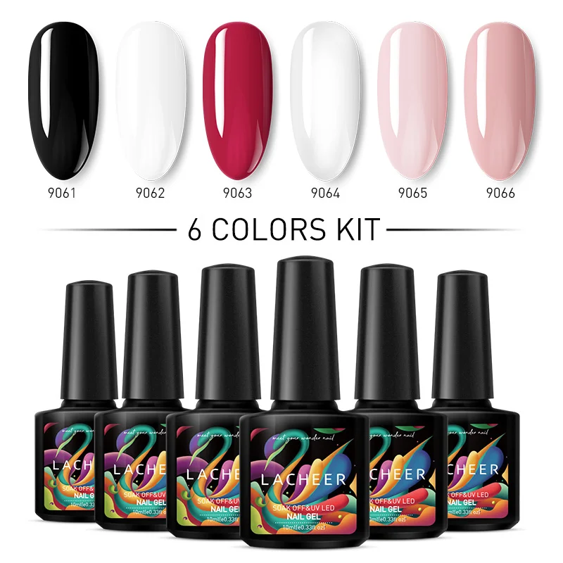 

Lacheer 10ML UV Nail Gel Polish Corlor gellak for Manicure Top Base Coat Glitter Gel Nail Polish Semi-Permanent Nail Gel Varnish