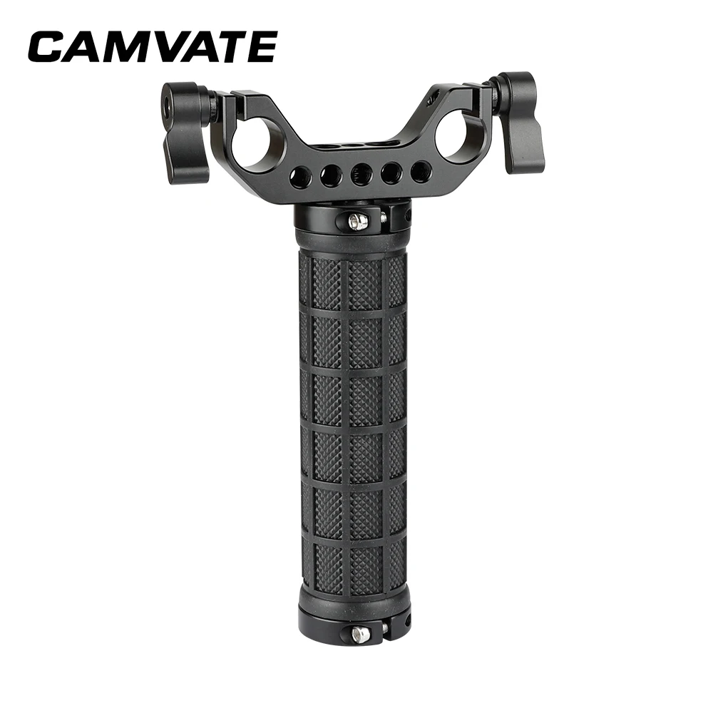 

CAMVATE Rubber Hand Grip With Dual Rod Clamp For Handheld Camera Stabilizer C2090