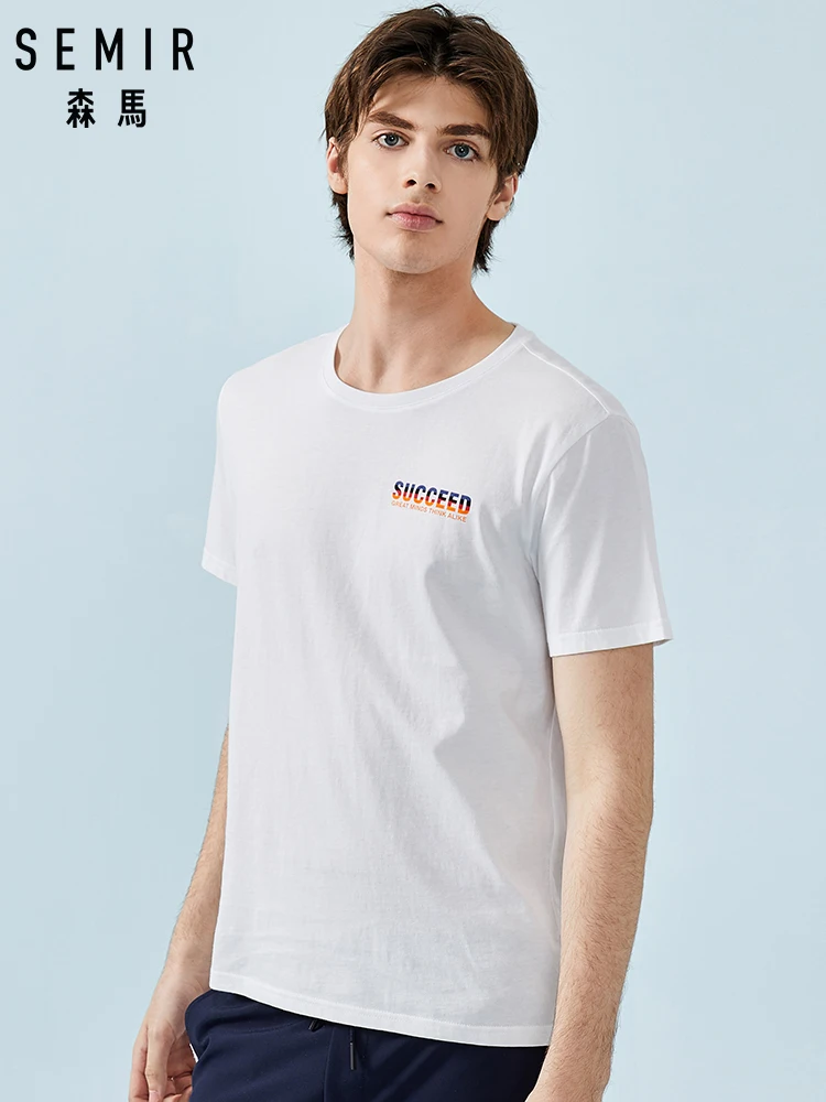 

SEMIR Men Solid T-shirt Men's Crewneck T-shirt Tees Tops Blouse Casual Essential T-shirts for Men Summer Clothes Clothing