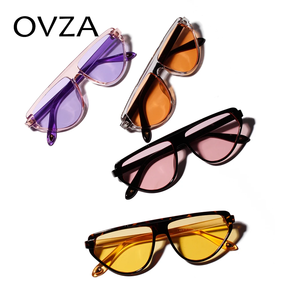 OVZA Newest Retro Sunglasses Womens Brand Designed Vintage Sunglasses Mens Punk Style Fashion Ladies Sunglass Yellow S1019