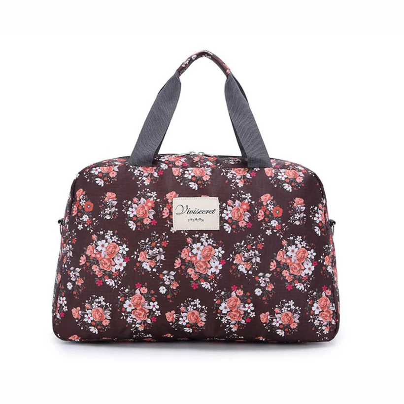 Новые женские большие Ёмкость цветочный Duffel сумка Многофункциональный Портативный спортивная сумка с цветочным принтом Чемодан
