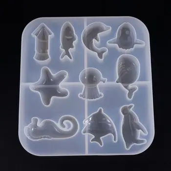 

DIY Jewelry Marine Style Crystal UV Epoxy Mold Creative Starfish Penguin Shape Collection Silicone Molds