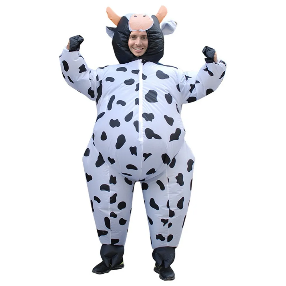 Animal Cosplay Inflatable Cow Costume For Adult Halloween Party Cosplay Fancy Inflatable