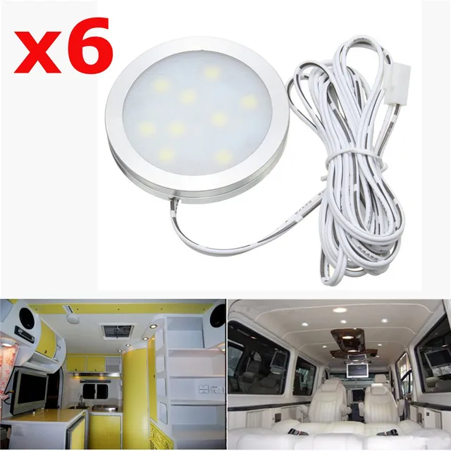 6pcs 12v 2 5w Car Interior Led Spot Lights Slim Flush For Vw T4 T5 6pcs 12v 2 5w Car Interior Led Spot Lights Slim Flush For Vw T4 T5 Transporter